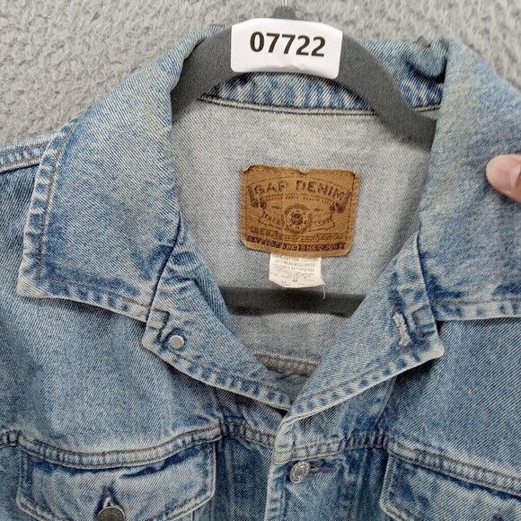 Vtg Gap Denim Jacket Mens Medium Blue Trucker Type II Jean 1993 Warming Pockets - Picture 7 of 7